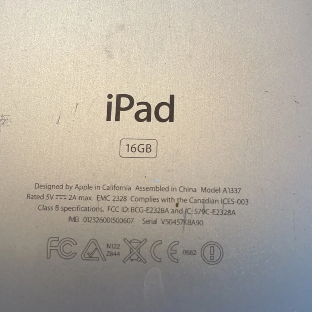 iPad 1st generation ever. Still runs. WiFi only